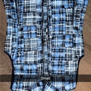 Tommy Hilfiger Blue and Black Plaid Vest
